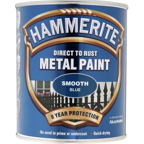 Hammerite Direct to Rust Smooth Blue Metal Paint - 750ml, Suitable for Rust Protection and Metal Surfaces (1/5)