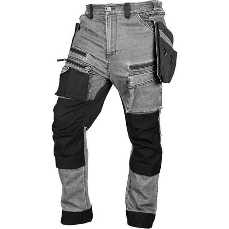 Pantalon de travail en denim gris avec renforts en Cordura, taille XL - T N81-3612XL (1/5)