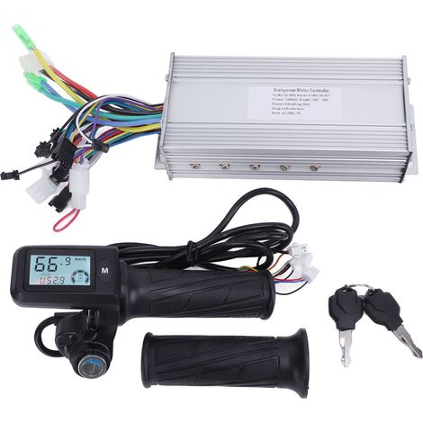 Contrôleur de vitesse pour moteur sans balais 1000 W 36 V/48 V avec écran LCD, accélérateur et verrouillage, pour vélo et scooter électriques. (1/5)