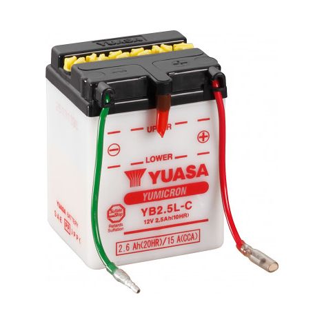 Batterie moto YUASA YB2.5L-C 12V 2.6ah 15A