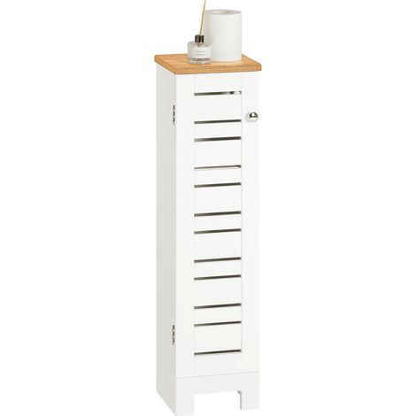Rangement de papier toilette, design gain de place, construction en MDF durable, BLANC (1/5)