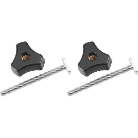 Kit de 2 vis en T et poignée en plastique M8, pince de serrage rapide en métal pour rails en T (bricolage), noir et argent. (1/5)