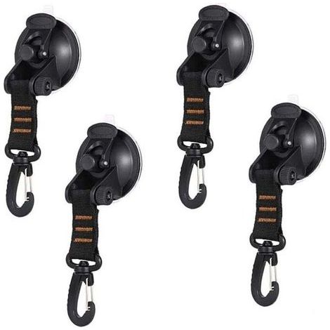 4 pezzi di ancoraggi a ventosa, ancoraggi a ventosa, ancoraggi a ventosa resistenti con gancio di fissaggio, gancio di fissaggio a ventosa per tendalino per auto, barca, campeggio, tenda, bagagli (1/4)