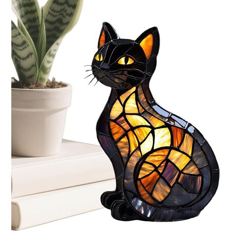 Lampe Animale,Statue de Chat Veilleuse pour Lampe Décorative (1/5)