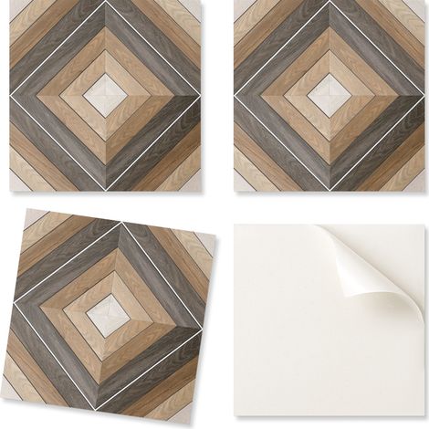 Baldosas de vinilo autoadhesivas con estampado geom茅trico de rombos para sal贸n, 20x20x20 cm.