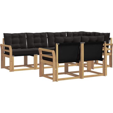 Ensemble de canapés d'extérieur 7 pc Blanc et noir vidaXL (1/5)