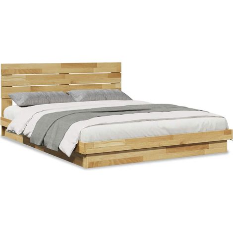 Maison Exclusive - Massivholzbett mit Kopfteil ohne Matratze 160x