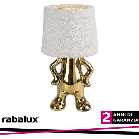 Lampada da tavolo ceramica oro paralume crema E14 Rabalux (1/3)