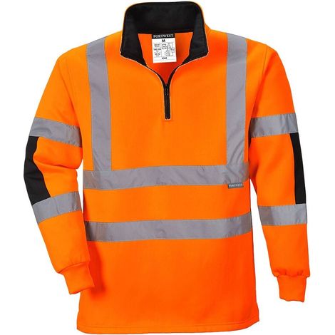Felpa Ad Alta Visibilità Modello Rugby Arancione Arancio S