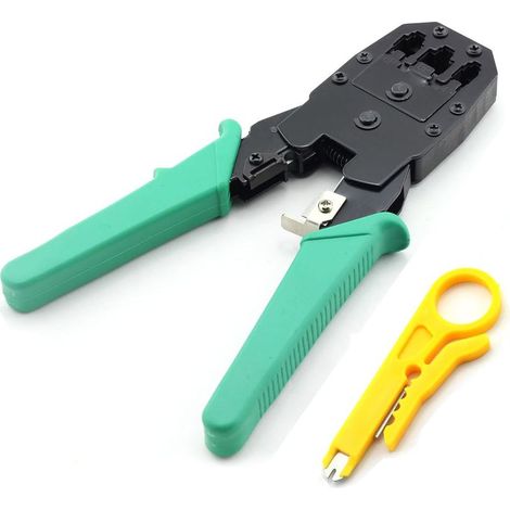 Pince à sertir réseau, pince à dénuder, pince à sertir pour connecteurs RJ11, RJ12, RJ45, pour câbles réseau et téléphoniques, outils manuels de sertissage Ethernet (1/4)