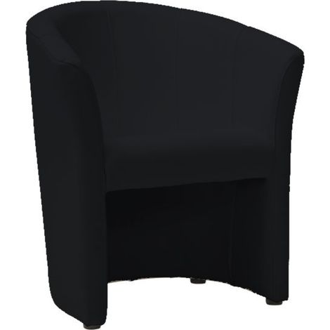 Fauteuil design confort écocuir noir Tisso (1/4)