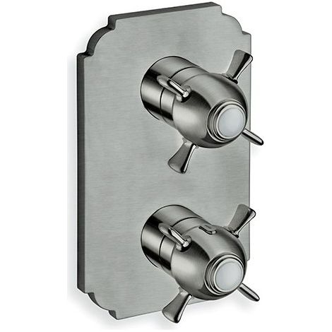 FACADE EXTERNE CHAMBORD LAITON THERMOSTATIQUE 2 SORTIES METAL BROSSE - CRISTINA ONDYNA XC85277