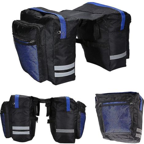 Sacoches doubles étanches pour vélo, porte-bagages arrière, bleu (1/5)