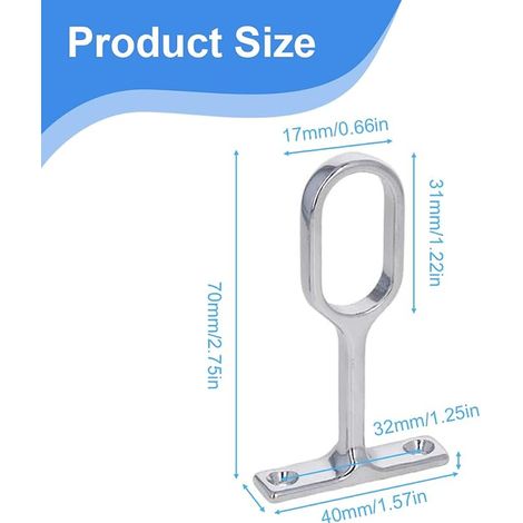 Oval Wardrobe Rod Kit Central Bracket Rail Brackets Metal Hanger Bar (1/3)