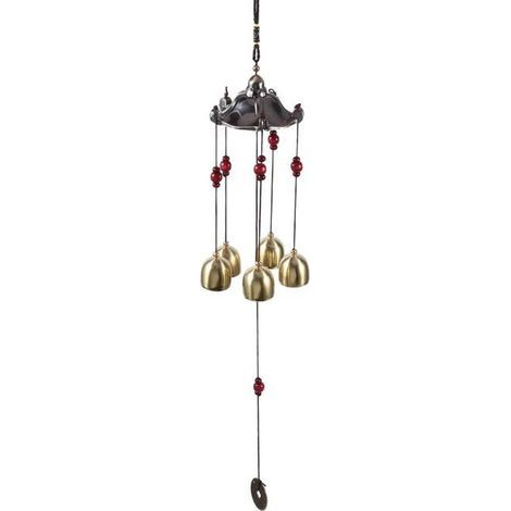 Carillons éoliens Meilleurs voeux chanceux carillon de vent en métal cloche jardin extérieur pavillon classique (1/4)