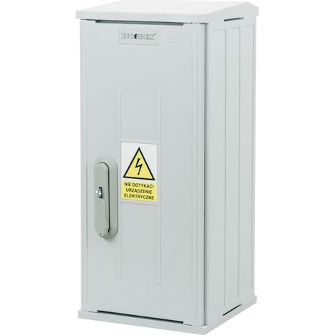 Carcasa termoestable de acero inoxidable de 26x58x25 mm con cerradura, varillas y ángulos para techo inclinado.