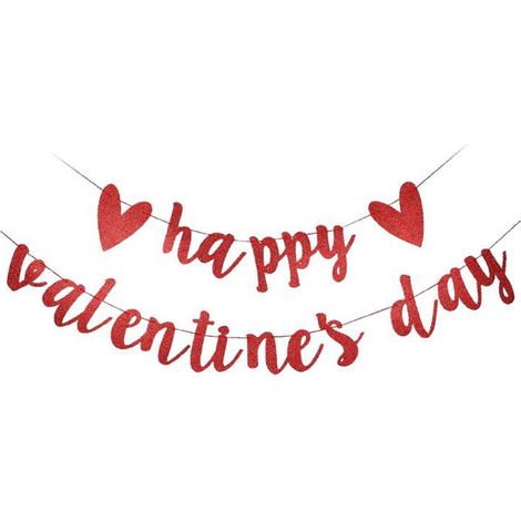 Drape Décor Saint-Valentin - Bannière en Lin avec Motifs Cœur et Fleurs - Pour Porte Jardin Intérieur Extérieur - Lot de 1 (1/4)