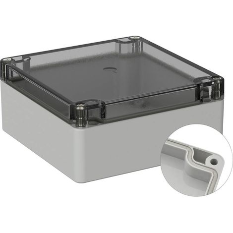 TRU COMPONENTS TC-9065464 Alloggiamento outdoor 122 x 120 x 55 Policarbonato Grigio (RAL 7035) 1 pz. (1/2)