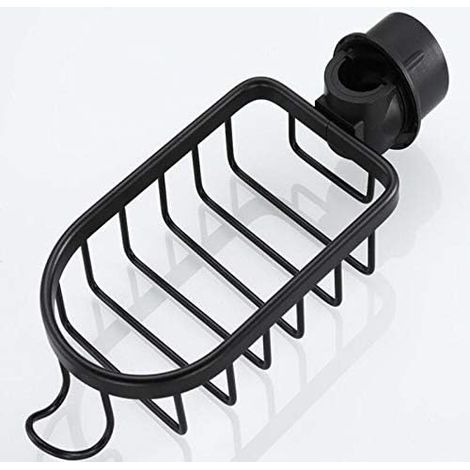 Badezimmer Regal Schwarz Dusche Storage Basket Storage Rack Adjustable Hahn Entwässerung Regal Küche Sundries Storage Rack duschregal (Color : Black 2pcs)