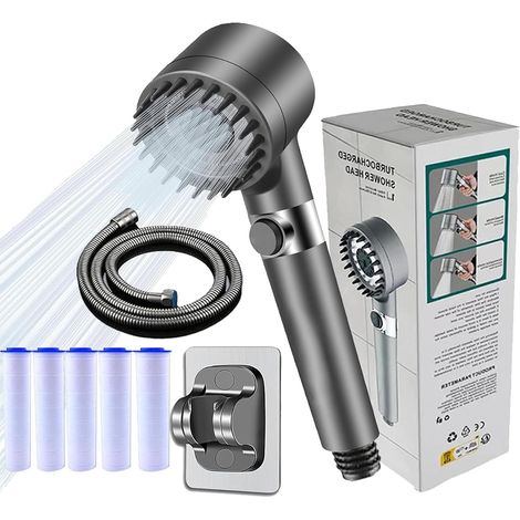 2026 Neujahrs-Dusche mit Wasserfilter, tragbare Dusche mit 3 Strahlarten, verstellbarem Ein-/Ausschalter am Duschkopf, mit 150 cm/1,5 m Schlauch, geeignet zum Baden und Abspülen von Aquarien und Tiere (1/5)