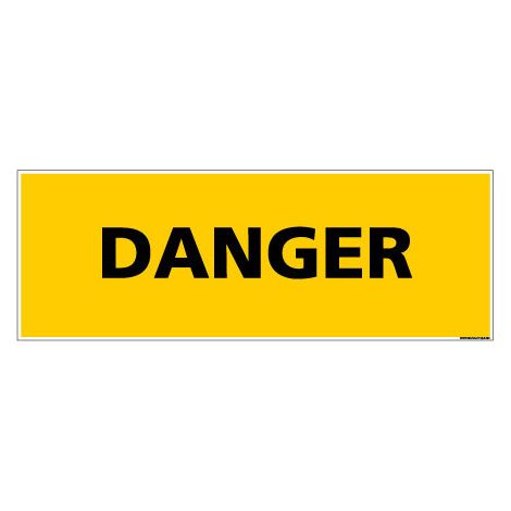 Panneau de Signalisation danger DANGER (C0125) - Plastique PVC 1,5 mm - 350 x 125 mm