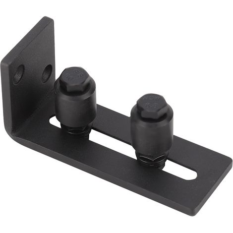 Guide Coulissant Ajustable en Acier pour Portes de Grange - Accessoire à Double Roulette (Pièce de Quincaillerie) (1/5)