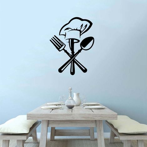 Stickers muraux noirs finement sculptés pour la décoration de la cuisine. (1/5)