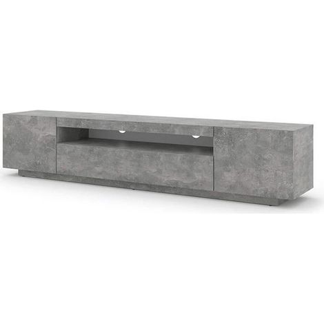 Meuble TV bas universel Aura 200 cm à suspendre ou à poser sideboeard Béton sans LED (1/4)