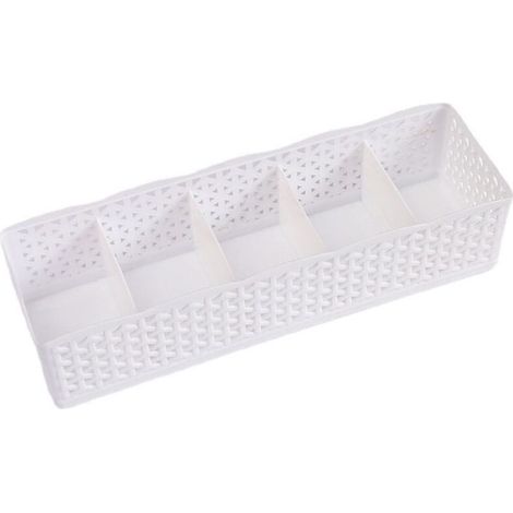 Organiseur de tiroir, organisateur de tiroir de bureau avec 5 compartiments en maille perforée Chaussettes Masque Serviette Gants Tissu (1/5)