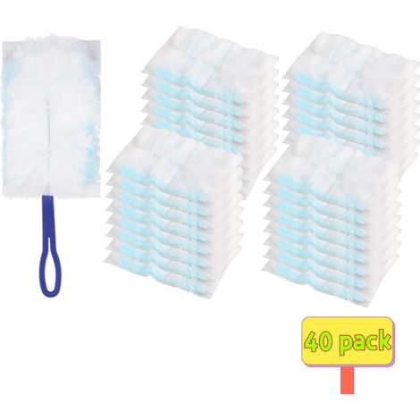 40 Stück Tücher für Swiffer Staubmagnet mit 1 Handgriff, Elektrostatischer StaubwedelkopfStaubwedel, Taubtuch Ersatz-Aufsätzen, Reinigungsstaub Staubtuch Nachfüllung, Geeignet für Möbel (1/5)