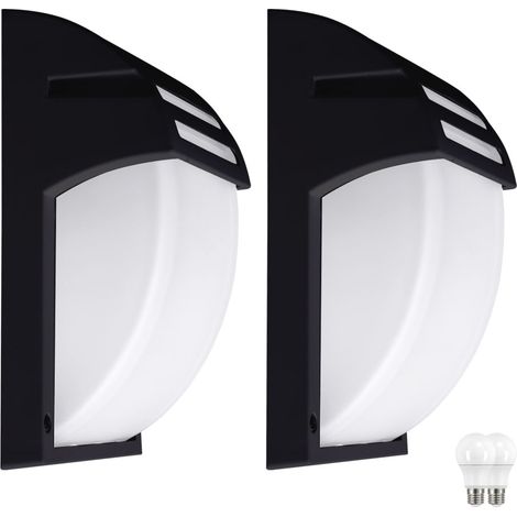 Set di 2 applique da parete facciate balcone casa porta giardino lampade da esterno in un set che include lampadine a LED