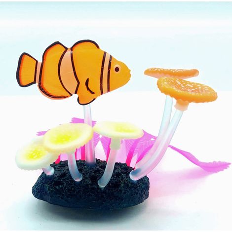 Décoration aquarium Fluo. Poisson clown. 10.5 x 5 x 10 cm. couleur aléatoire - Flamingo