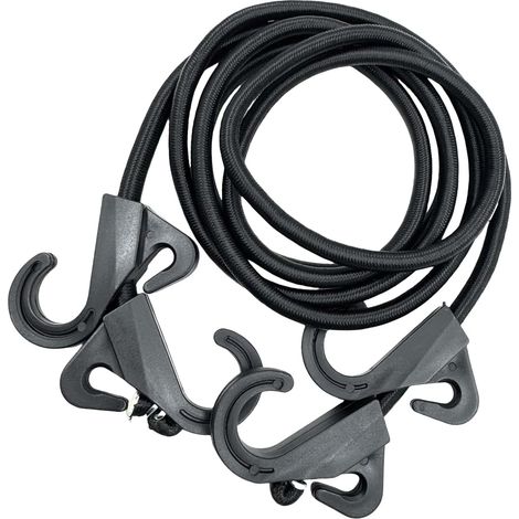 2 m lange elastische Kordeln – Karabiner – Camping/Motorrad/Gepäck – sichere Befestigung – wiederverwendbar/robust