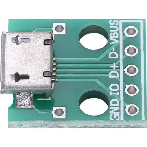 Lot de 10 adaptateurs micro USB femelle vers DIP 5 broches, pas de 2,54 mm (1/5)