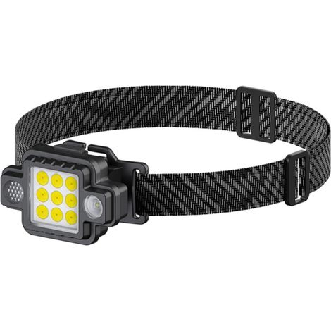 Lampe frontale rechargeable USB pour activités de plein air, lampe de travail avec tête réglable et 5 modes d'éclairage pour le vélo, le camping, la randonnée et la course à pied (1/5)