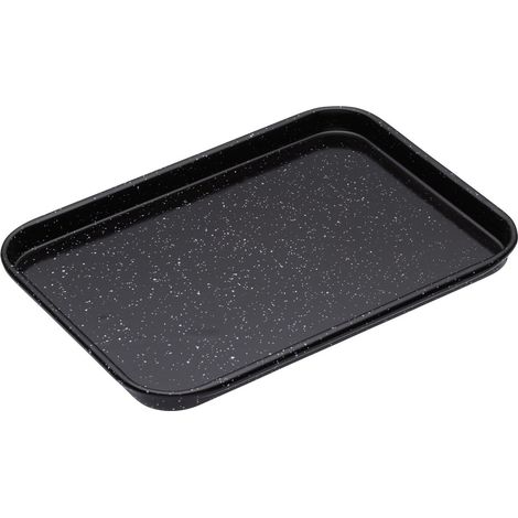 MasterClass petite plaque à pâtisserie, émail vitrifié résistant aux rayures et compatible avec l'induction, acier inoxydable de 1 mm de d'épaisseur, 24 x 18 cm, noir