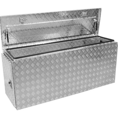 Güde – Coffre de chantier en aluminium 790 litres – Construction métallique soudée – Ouverture sur 3 côtés avec serrure – Amortisseurs hydrauliques
