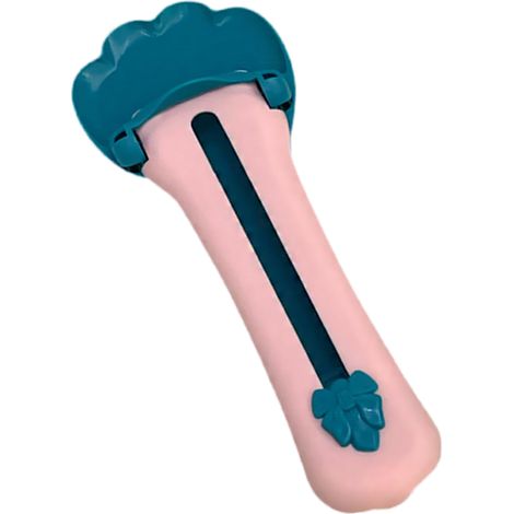 Presse-bande pour chat, distributeur d'alimentation coulissant, cuillère à collation liquide pour animaux de compagnie, bleu rose (1/5)