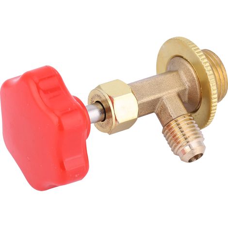 Ouvre-bouteille de réfrigérant, vanne de distribution en laiton 1/4 SAE pour climatisation R134/R22R134 (1/5)