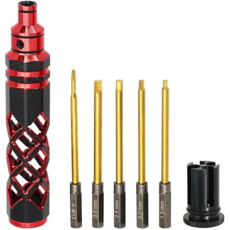BUNTHAUS Kit d'outils RC 5 en 1, jeu de tournevis hexagonaux (Allen), ensemble de tournevis RC 1,5 mm / 2,0 mm / 2,5 mm / 3,0 mm — Kit de réparation pour modèles réduits (voitures, bateaux, hélicoptèr (1/5)