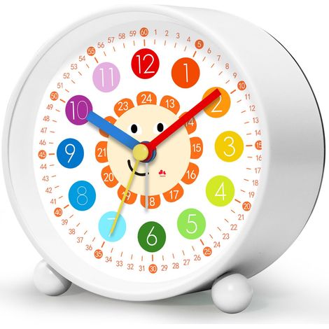 Réveil Enfant Silencieux sans Tic-Tac,Horloge Analogique Éducative pour Apprentissage,Facile à Lire,Cadeau Noël Anniversaire Garçons et Filles,Fonctionne avec Pile (1/5)