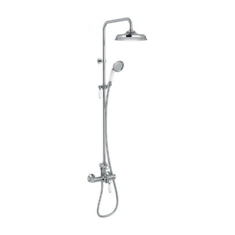 Colonne de douche style rétro - tête Ø22 cm - chromé - Louise - JACOB DELAFON (1/5)