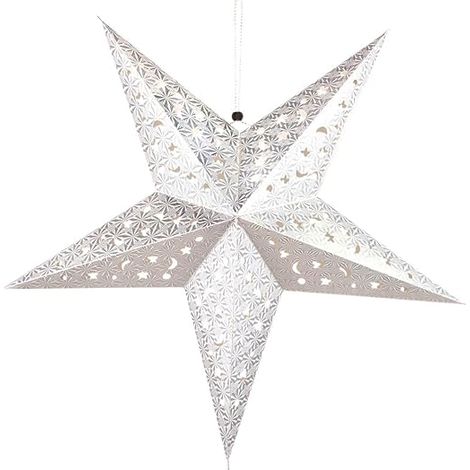 Sospensione Led Stella Di Natale Illuminata Argento (1/4)