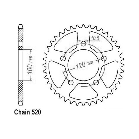 Couronne Acier - 520 - 42 Dents - Made in Germany