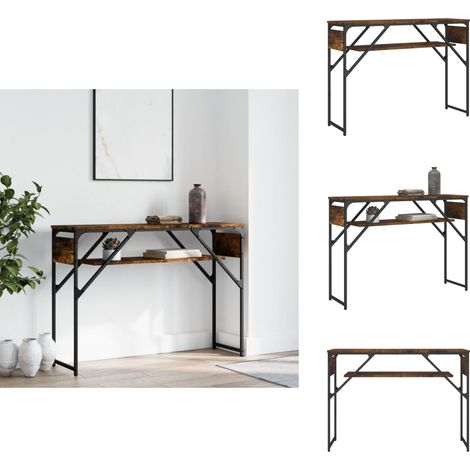 Konsolentisch mit Ablage Räuchereiche 105x30x75cm Holzwerkstoff - Konsolentisch - Flurtisch - Sideboard - Wohnzimmerstil - Industriel Design (1/5)