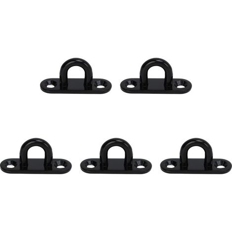 Lot de 5 œillets de fixation ovales noirs de 5 mm (0,20 po) en acier inoxydable, pour plafond et portes. (1/5)