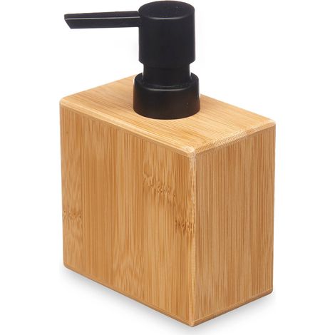 Seifenspender, quadratisch, aus Bambus, 5,8 x 9,7 x 15 cm