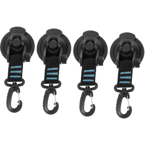 4-Piece Rotating Suction Cup Hooks for Tent, Car, Camping - No Drilling Required - Hang Keys, Bags, Portable Wall-Mounted Outdoor Hanger (1/5)
