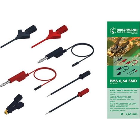 Sks-Hirschmann PMS 0,64 SMD cables de medición negro rojo