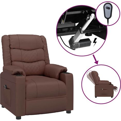 Maison Exclusive - Elektrischer Relaxsessel Braun Kunstleder (1/5)